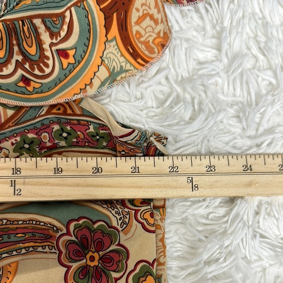 Red and Orange Ruffled Tiered Sundress with Cold Shoulder - Picture 7 of 10